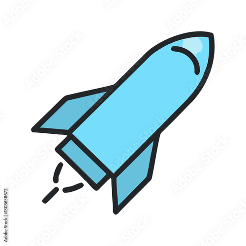 Blue rocket launch icon with gradient effect