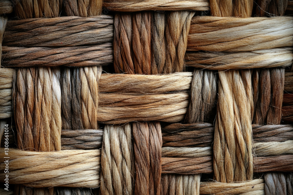 Intricate woven texture of natural fibers, showcasing earthy tones and a complex pattern. Intricate woven texture of natural fibers, showcasing earthy tones and a complex pattern.