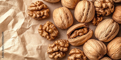 walnuts isolated on white background top view 