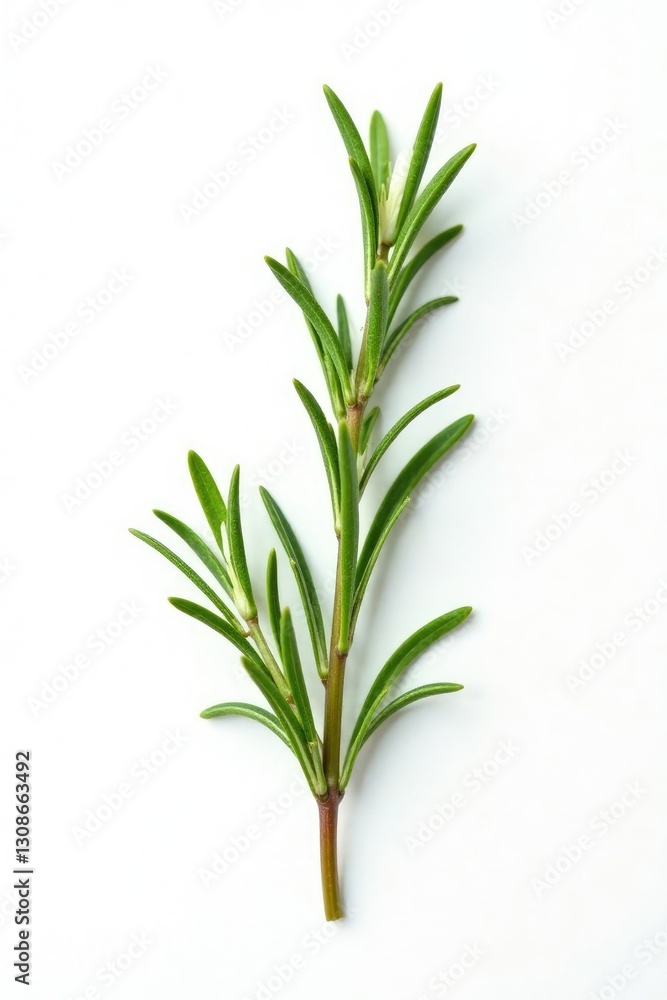 delicate branch of rosemary on white background, foliage, tree, floral delicate branch of rosemary on white background, foliage, tree, floral