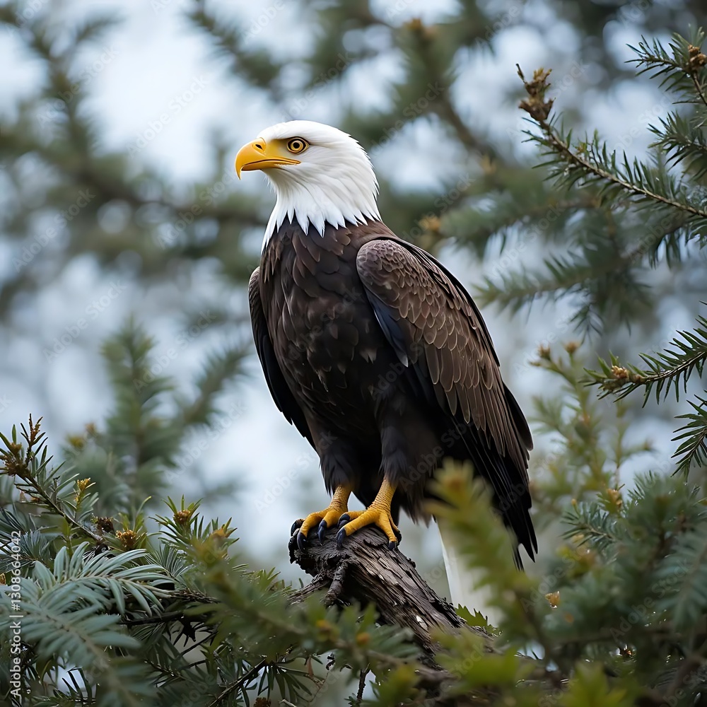 Obraz premium american bald eagle on a branch