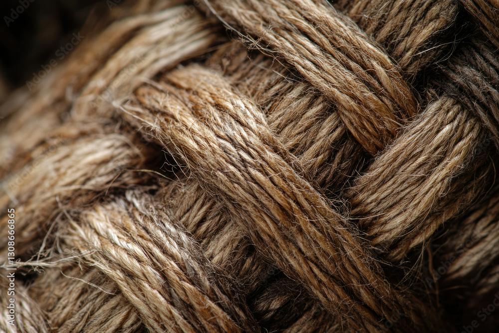 Fototapeta premium Close-up of intricately woven, natural brown fibers, showcasing texture and detail.