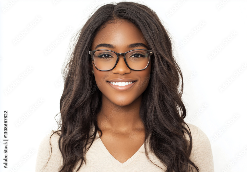 Smiling Young Woman with Glasses, Half-Body Portrait on White Background, Studio Lighting
Keywords: Smiling Young Woman with Glasses, Half-Body Portrait on White Background, Studio Lighting
Keywords: