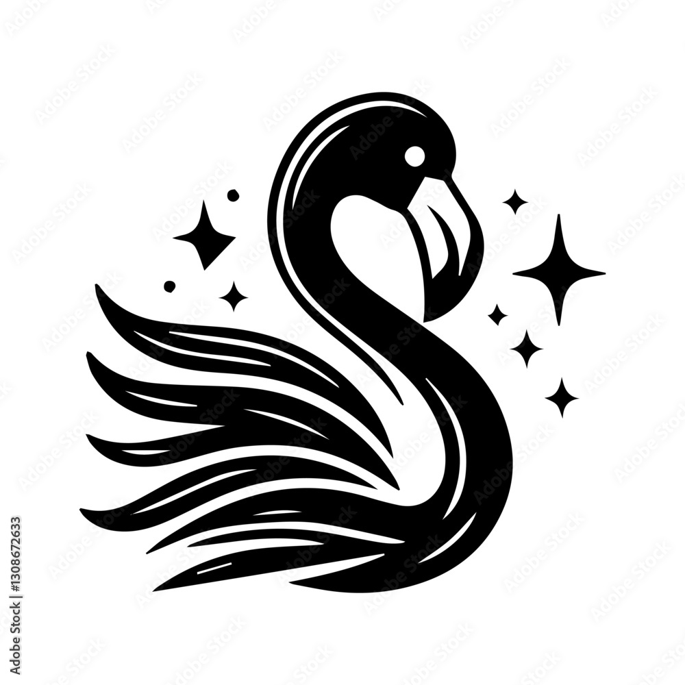Fototapeta premium flamingo bird logo design. flamingo bird vector logo design
