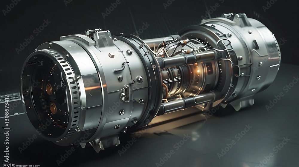Advanced Turbine Engine Concept with Metallic Elements and Intricate Details Advanced Turbine Engine Concept with Metallic Elements and Intricate Details