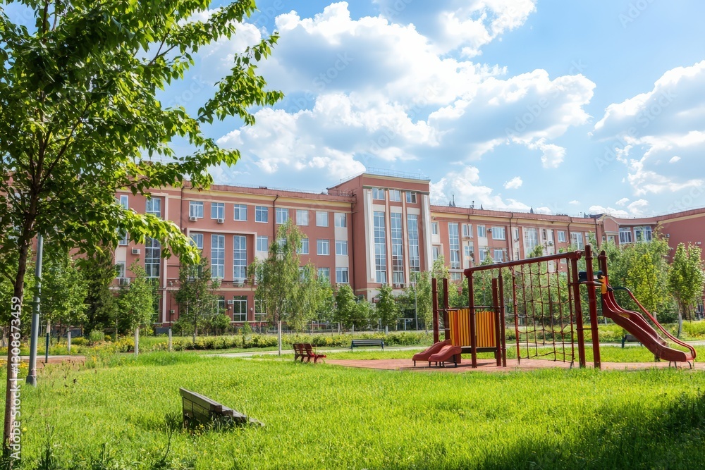 Sunny Day Playground for Residential Building, Green Park. Sunny Day Playground for Residential Building, Green Park.