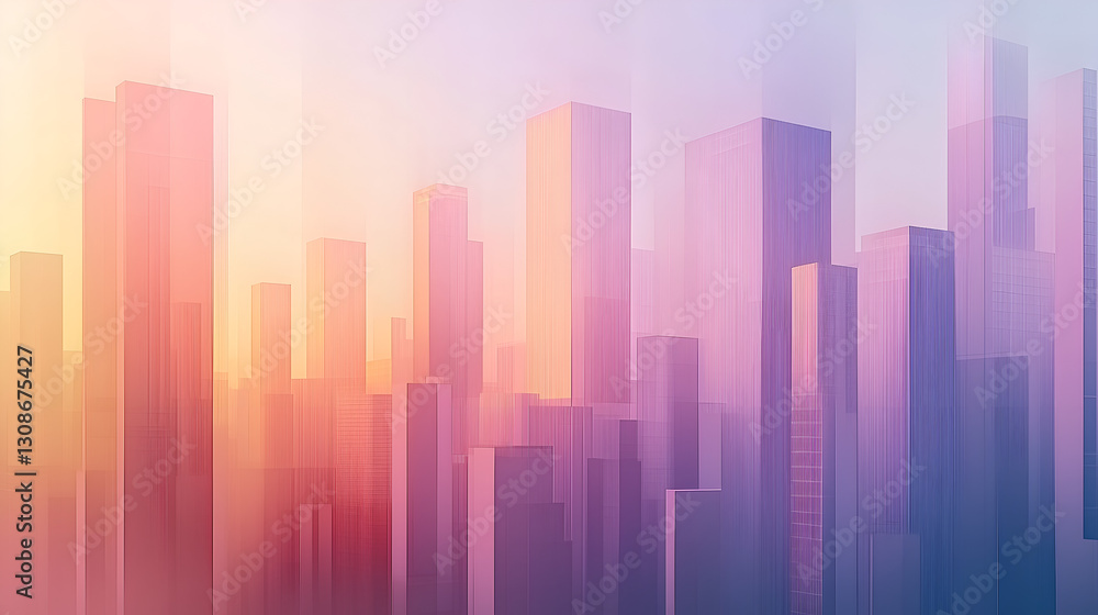 Softly Lit Metropolis with Modern Architecture and Atmospheric Haze Softly Lit Metropolis with Modern Architecture and Atmospheric Haze