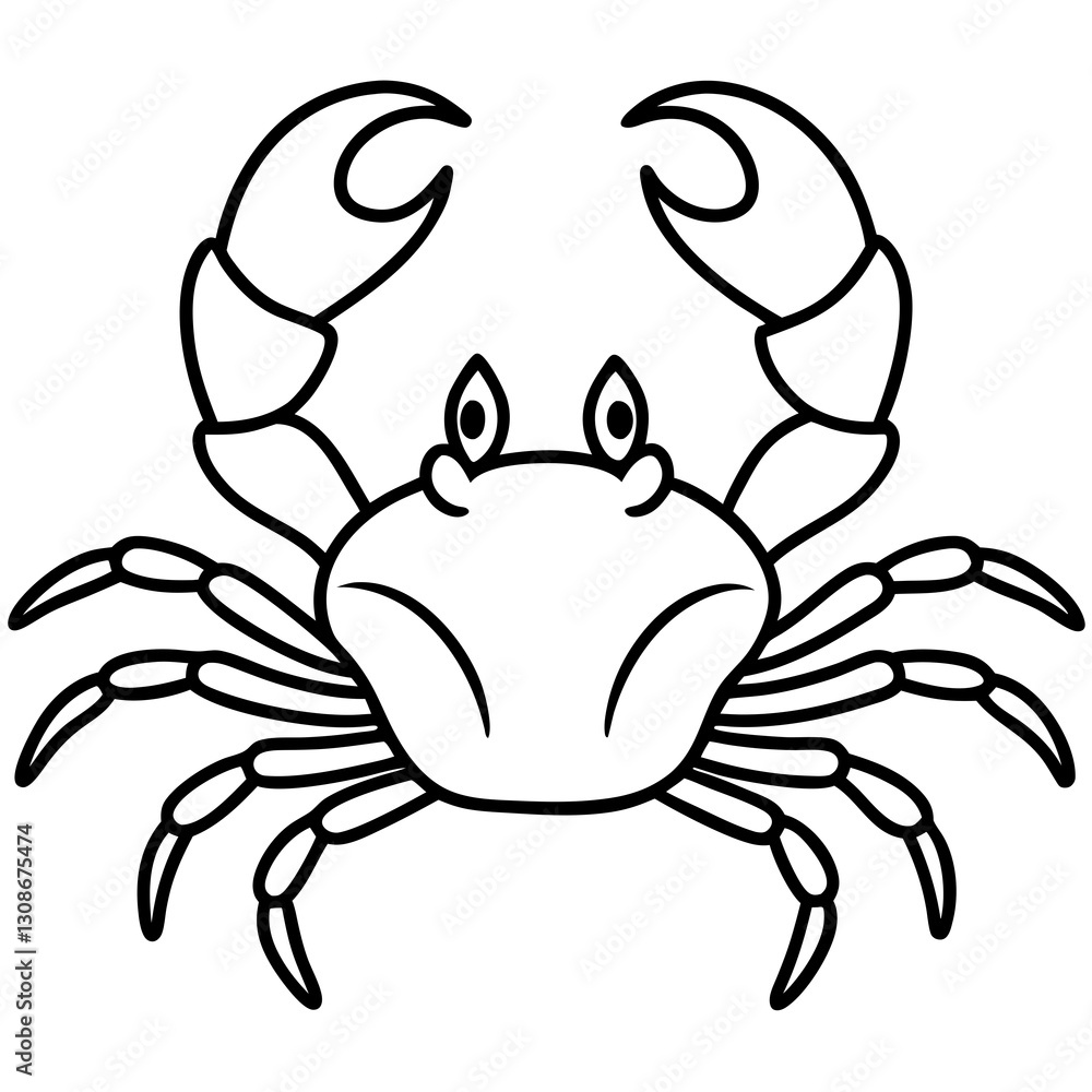 Elegant Crab Outline Elegant Crab Outline