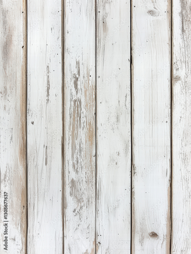 Fototapeta premium Weathered Wood Texture: A high-angle, photorealistic shot that showcases the natural, vintage charm of weathered, vertical wooden planks. Evokes a sense of rustic elegance.