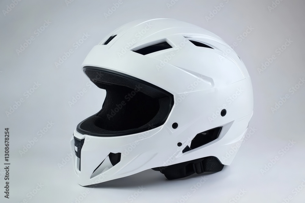 Fototapeta premium White Motorcycle Helmet for Studio Shot. (2)