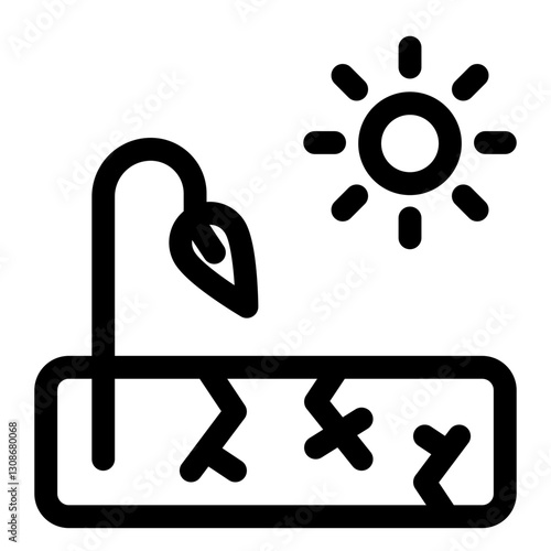 drought  icon for illustration