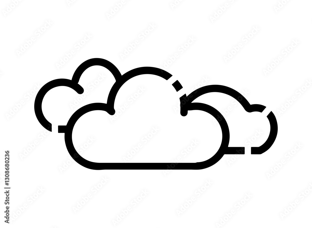 Set of an icon Weather Cloudy Line Style Set of an icon Weather Cloudy Line Style