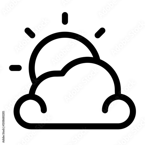 partly cloudy  icon for illustration