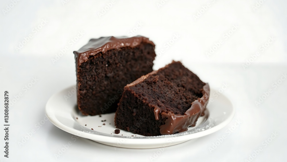 Homemade Chocolate Cake on a Plate | Delicious Home Dessert Homemade Chocolate Cake on a Plate | Delicious Home Dessert