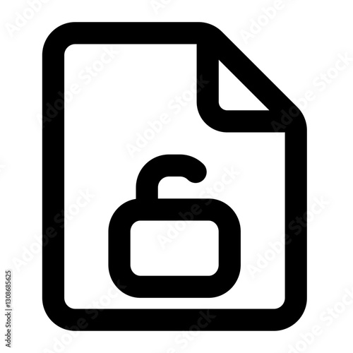 file unlock icon for illustration