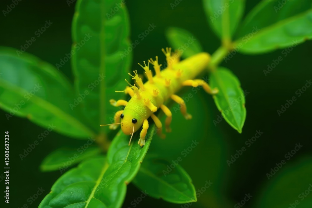 Naklejka premium Dodder with yellow cuscuta parasite on leaves, botany, dodder