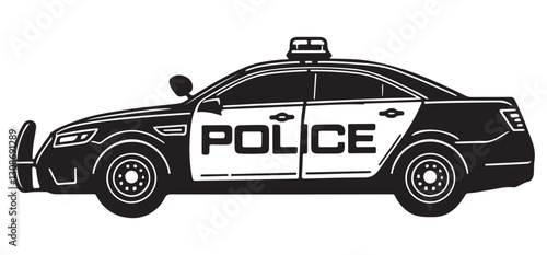 Modern police interceptor vehicle with the bold police designation