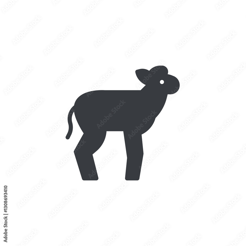 Fototapeta premium A small lamb standing vector icon