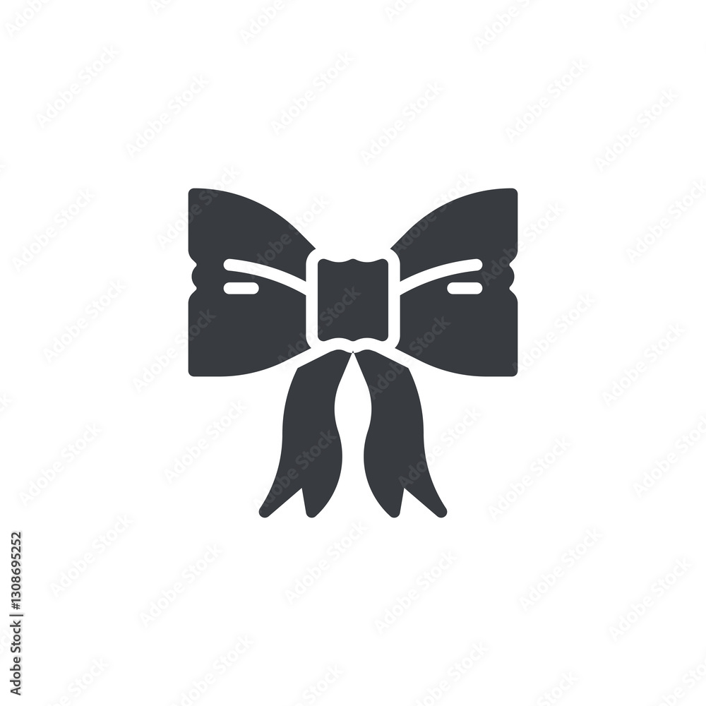 A tied bow ribbon vector icon A tied bow ribbon vector icon