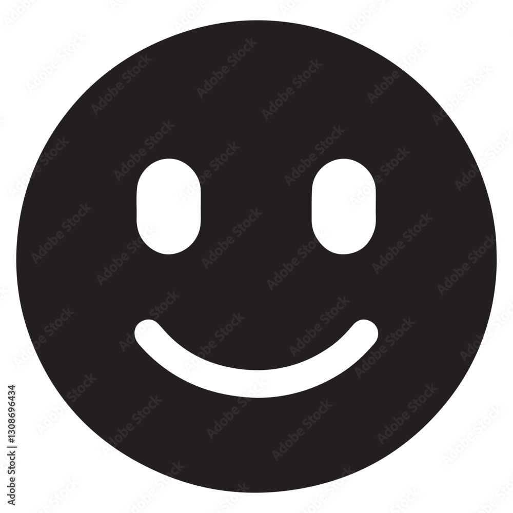 Black and White Smiling Face Emoji Vector Illustration for Design Black and White Smiling Face Emoji Vector Illustration for Design