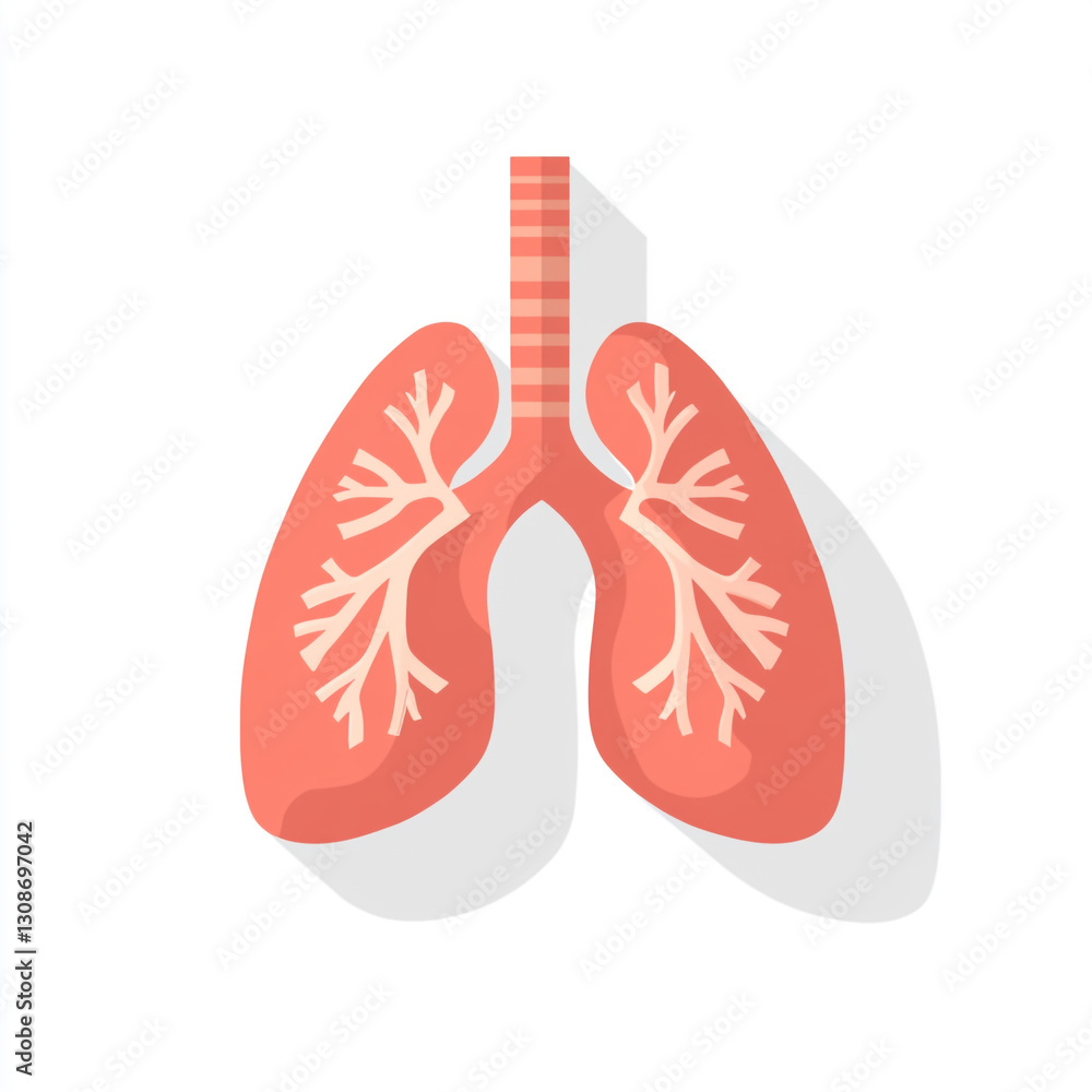 A simplified illustration of human lungs, highlighting the trachea, bronchi, and branching bronchioles. It is relevant for understanding respiratory anatomy and function. A simplified illustration of human lungs, highlighting the trachea, bronchi, and branching bronchioles. It is relevant for understanding respiratory anatomy and function.