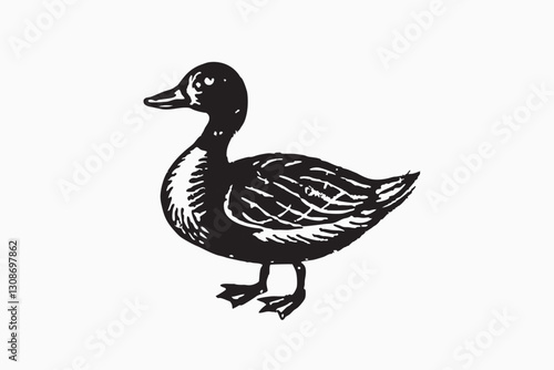Duck head logo, duck logo vector. Basic simple Minimalist vector SVG graphic, isolated on white background
