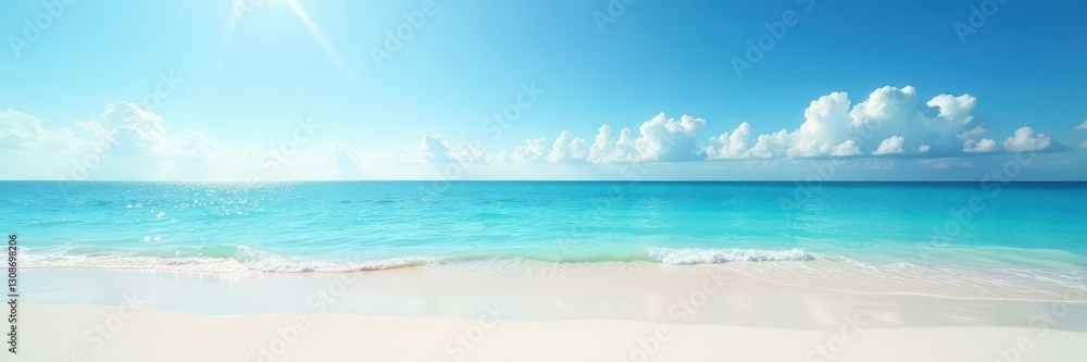 White sand, calm waves, sunny sky, vast open space , serenity, imagery, beautiful White sand, calm waves, sunny sky, vast open space , serenity, imagery, beautiful