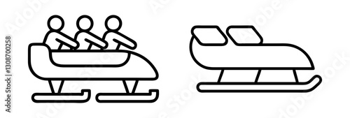 bobsled icon, bobsled line art - simple line art of bobsled, perfect for bobsled logos and icons