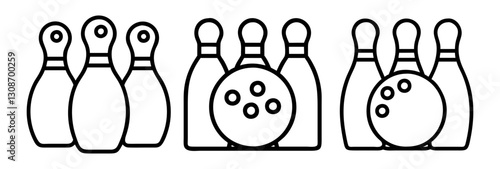 bowling alley icon, bowling alley line art - simple line art of bowling alley, perfect for bowling alley logos and icons
