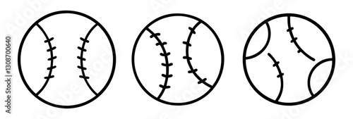 softball icon, softball line art - simple line art of softball, perfect for softball logos and icons
