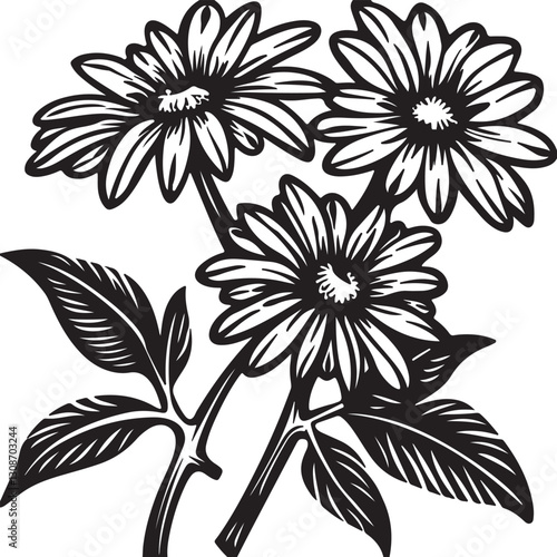 Wallpaper Mural April month flowers silhouette design vector Torontodigital.ca