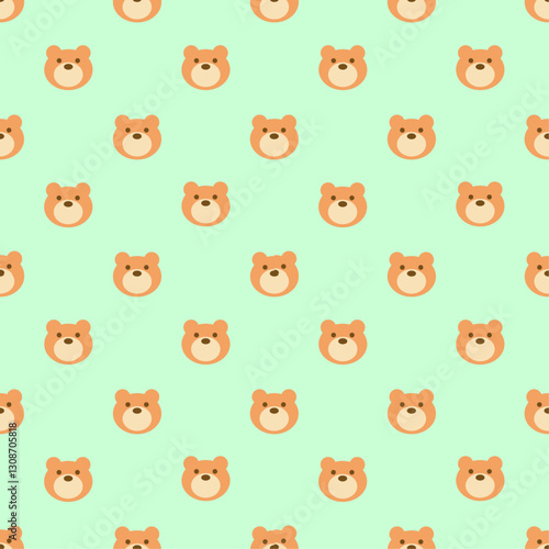 Cute Bear Vector Seamless Pattern Digital Paper – Adorable Cartoon Teddy Bears Background, Kids Nursery Animal Print, Hand-Drawn Forest Wildlife Design for Scrapbooking, Fabric, Wallpaper, and Crafts