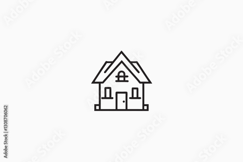 Dark silhouette the abandoned village isolated on white background, Halloween night concepts in a cartoon papercraft style Isolated vector illustration