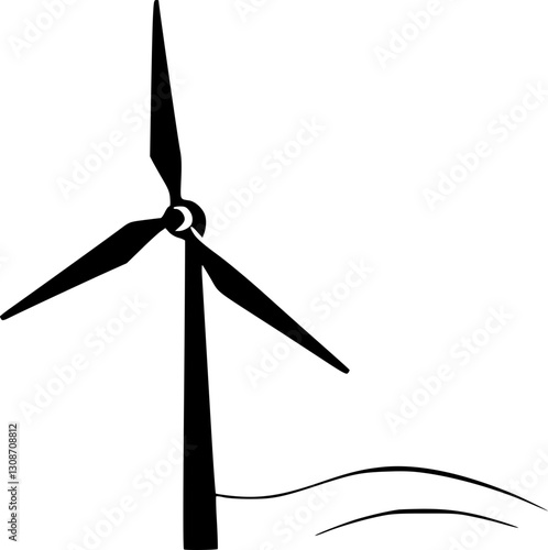 Stylized Wind Turbine Concept for Infographic and Energy Presentations