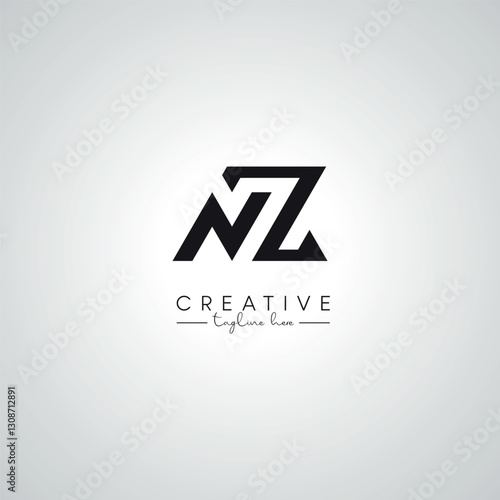 NZ ZN Letter Modern Unique Logo Design. Initial Based Monogram Symbol.