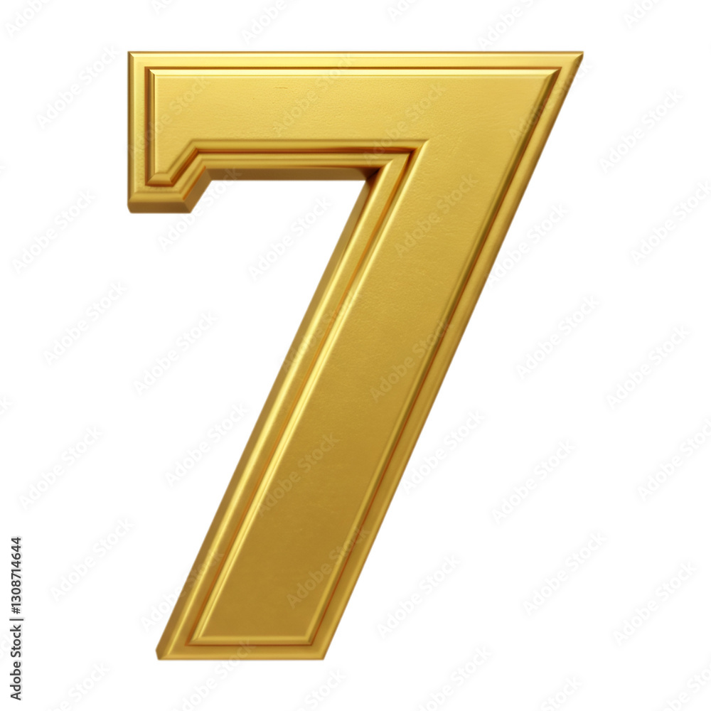 Elegant Golden Number Seven Illustration with a Transparent Background Elegant Golden Number Seven Illustration with a Transparent Background