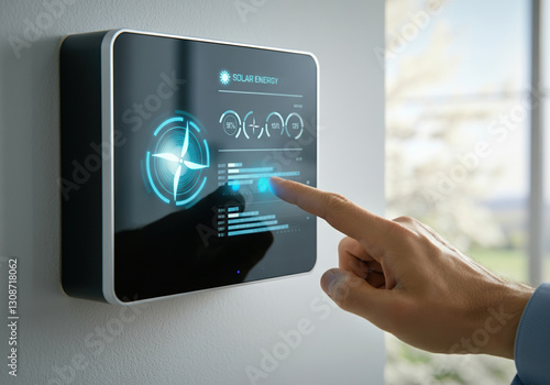 Smart home energy panel interface for solar power management and monitoring
