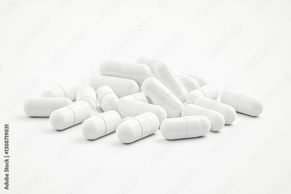 3D glyph icon depicting pharmaceutical pills on a white background, detailed design. 3D glyph icon depicting pharmaceutical pills on a white background, detailed design.