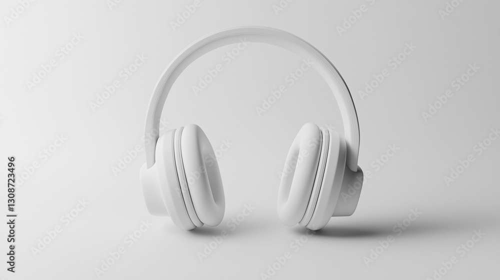 The image showcases a digitally created abstract representation of white headphones in 3D.
The image showcases a digitally created abstract representation of white headphones in 3D.