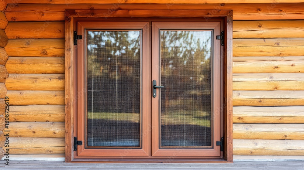 A sealed door frame with a freshly installed screen. A sealed door frame with a freshly installed screen.