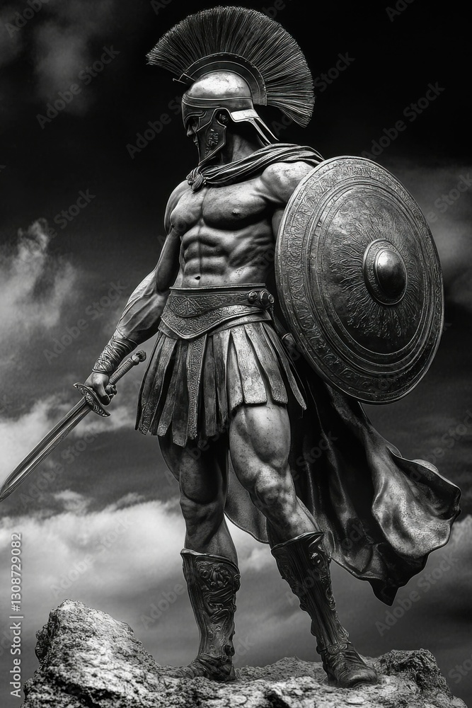 Obraz premium Ares, the Greek God of War and Warrior in Greek Mythology