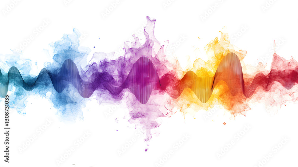 Fototapeta premium Colorful soundwave in white background