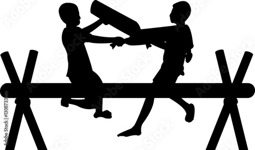 Pillow Fight Silhouette