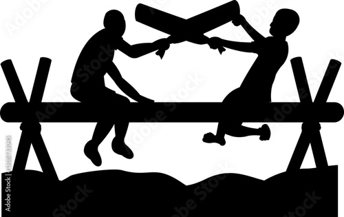 Pillow Fight Silhouette