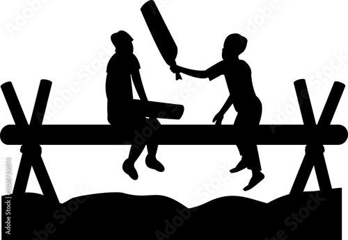 Pillow Fight Silhouette