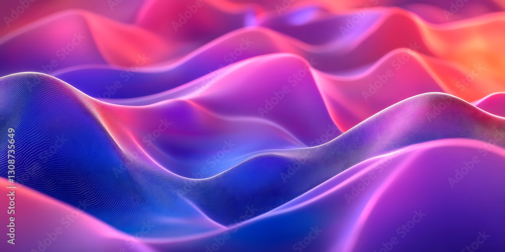 Obraz premium Modern Wavy Gradient Screensaver Wallpaper Background for Digital Art, UI Design, or Branding