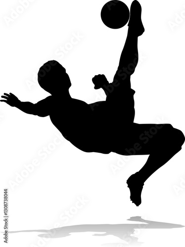 A soccer or football player male silhouette man