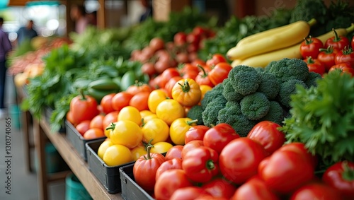 organic food background; Farmers Vegetable Market