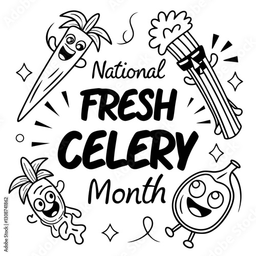 NATIONAL FRESH CELERY MONTH vector illustration