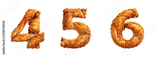 Alphabet shaped from crispy fried chicken. Generative AI	